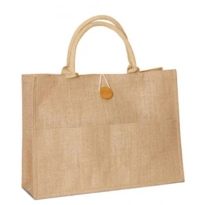 Promotional Factory Profession eco-friendly portable waterproof jute bag with log