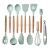 Provide Silicone Cooking Utensils Set Non-stick Spatula Shovel Wooden Handle Cooking Tools Set With Storage Box Kitchen Tools
