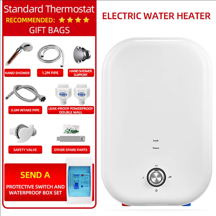 Pump Instant Portable Tankless Electric Shower Hot Water Heater With Pump For Bath Shower