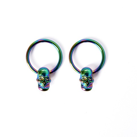 Punk Multifunctional Ear Nose Piercing Jewelry Nose Nail Hip Hop 316 Stainless Steel Skull Nose Ring Ear Cartilage Puncture