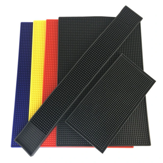 PVC custom logo anti slip  bar service mat spill rubber bar mat