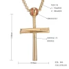 PVD Black Plated Stainless Steel Athletes Cross Necklace Sports Pendant Baseball Charm Baseball Bat Cross Necklace