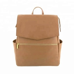 QUAN ZHOU New Fashion PU Leather Baby Nappy Bag Backpack Diaper Bag