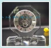 quartz analog alarm clock transparent table clock crystal desk clock