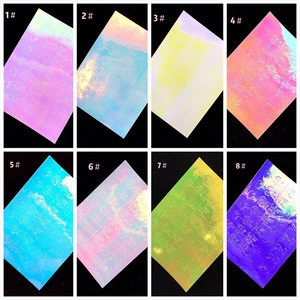 Queenfingers NAS-19D 16 Desgin Sets New Fashion Shiny Laser Flame Sticker For Nail Art Decoration