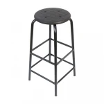 QXR two cross-bars strengthened 70cm height black conductive PU ESD laboratory stool