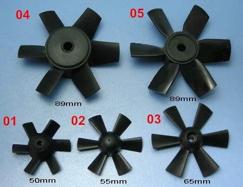 RC Model Accessories 6 Blade Ducted Fan Propeller 50mm/55mm/65mm/89mm Propeller For Fixed-wing RC Aircraft