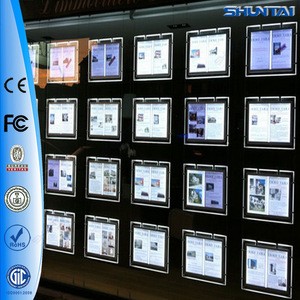 real crystal acrylic LED window displays estate agents