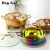 Import Restaurant Induction Cookware Divider Shabu Hotpot 304 Stainless Steel Kitchen Soup Cooking Pot with Glass Lid from China