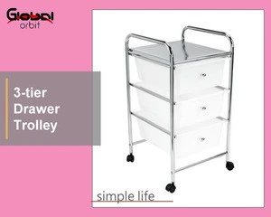 Rolling Storage Shelf with Wheels 5 and 2 Plastic Hair Beauty Salon Drawer Cart Trolley