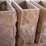 Rosy Brown Retaining Panel Fence Stone L Shape Tile Mushroomed Surface Garden Villa  Backyard