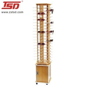 Rotating wood eyewear display stand,eyewear display cabinet