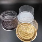 Round base and dome plastic cheap wedding cake box.