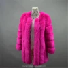 S-4XL Winter Luxury Faux Fox Fur Coat Slim Long Pink Red Blue Faux Fur Jacket Women Fake Fur Coats manteau fourrure