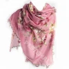 Salmon Colored Scarves Head Accessories with Turkish Authentic Lace Edge Oya and Custom Packaging Private Labelling %100 Cotton