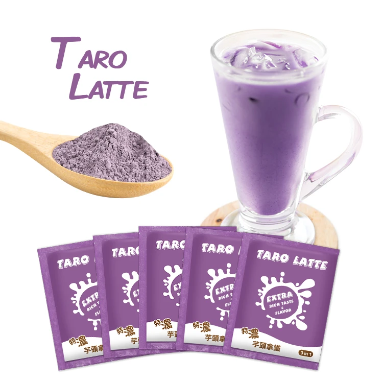 SAMPLE Taro Flavor Milk Powder Non Frozen Instant Boba Tea With Real Bubble