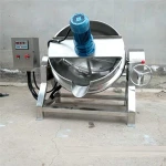 sauce making machine sugar cooking pot with mixer 100 liter steam jacketed cooking kettle