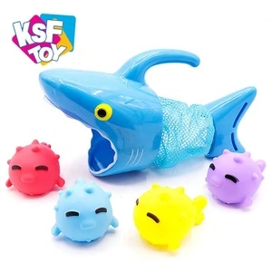 sea animal fishing set squirt water floating shark bath toy for bathtub