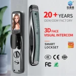 Security High-resolution Fully Automatic 3D Face Recognition Biometric Fingerprint TUYA WIFI Digital Keyless Smart door lock