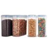 Set of 4 BPA-Free Plastic Cereal Container Dispenser Airtight Watertight Cereal Keeper Dry Food Storage Containers