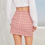 Sexy Plaid Bodycon Mini Skirt Women Streetwear Casual Basic Sheath Skirt Women Short Mini Skirt HSS6819