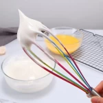 Silicone Egg Whisk Set of 3 pcs Ballon Wire Whisk Kitchen Egg Beater Stainless Steel Whisk