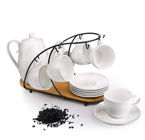 simple plain white tea cup and saucer / white ceramic arabic coffee cup tea set