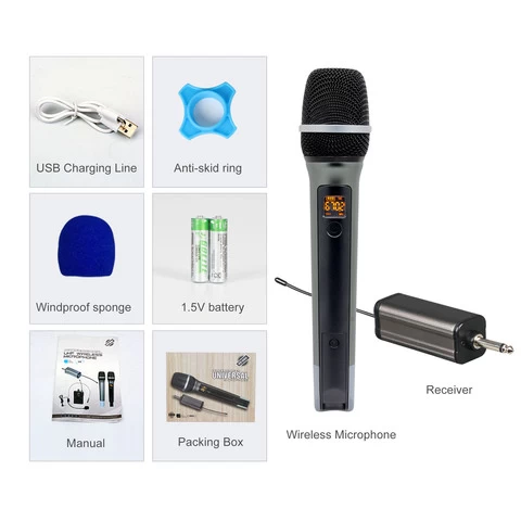 single handheld wireless microphone dual channel wireless microphone uhf professional wireless microphone system
