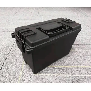 Small cheap plastic ammo can black green hard bullet tool case