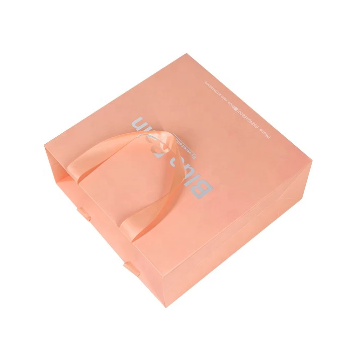 Small eyelash silver foil packaging pink paper bag with your own logo