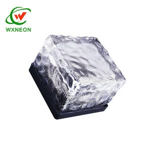 Solar ice light buried led path light brick  IP68 Waterproof Outdoor In-ground Buried Lights for Garden Court