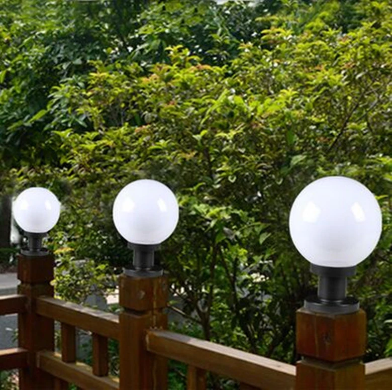 solar lamp residential hotel home yard outdoor garden classic modern fence post street top light led