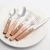 Import South America High Grade Flatware Wooden Handle spoon fork knife 4pcs Stainless Steel Steak Cutlery Set from China