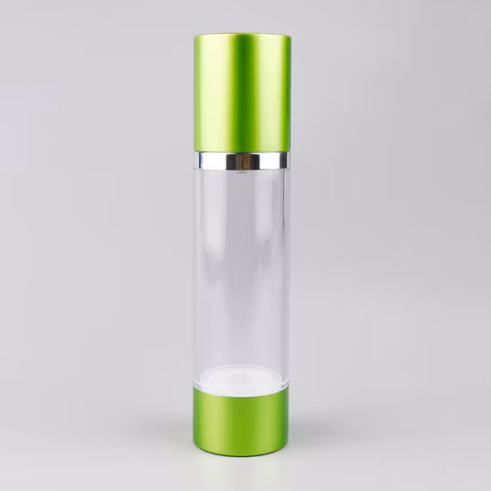 Green Color Airless Bottle, Aluminum and Plastic Material