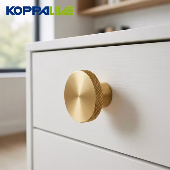 Koppalive Custom Solid Brass Kitchen Cabinet Handles Luxury Gold &amp; Black Drawer Cross Diamond Knurled Knobs