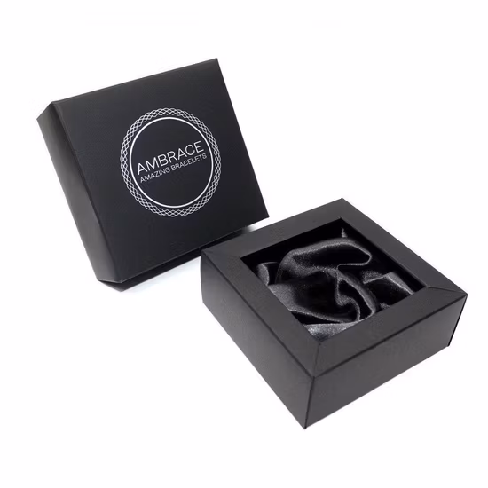 Square Handmade Custom Logo Luxury Jewelry Gift Packaging Black Lid and Base Paper Boxes