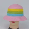 Spring multicolor unisex bucket hat casual fashion straw hat custom logo outdoor travel children hat