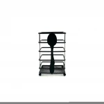 Square Shaped Cutlery Decor Kitchen Utensil Holder with Holes Crock Organizer Caddy Great for Large Cooking Tools Black Mesh