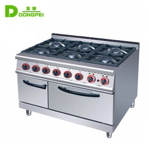 Stainless Steel Commercial 6-Burner& Electric Oven Gas Cooking Range In Pakistan