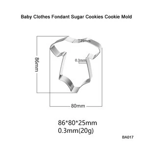Stainless steel creative cake cutting die baby clothes fondant sugar cookies cookie mold DIY baking tool cutting die