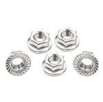 Stainless steel Custom Steel Nickel Hex Nuts 1/4 3/8 5/16 4-40 8-32 6-60 Hexagon Flange Nuts