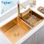 Import Stainless steel double bowl under counter basin golden kitchen sink from China