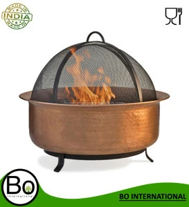 Stainless Steel Hammered Copper Fire pit Wood Burning Bowl