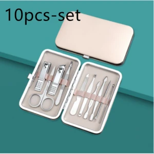 Stainless steel nail clippers set 7-piece/10pcs/12pcs/16pcs/18pcs rose gold decoration nail scissors nail tools