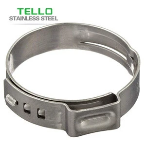stainless steel stepless single ear hose clamp