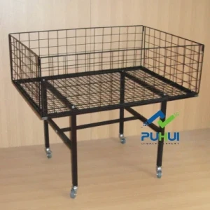 Steel Basket Bin Rolling Metal Dump Table (PHY525)