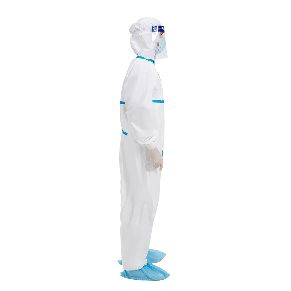 Sterile Coverall Manufacturers Waterproof Disposable Microporous Coverall with Hoods