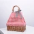 Import Summer rattan canvas stitching handbags eco-friendly wicker basket women striped tote bag SH986 from China
