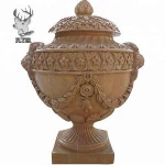 Sunset red stone large stone flower vases for sale