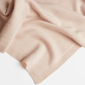 Super soft warm high quality solid plain knit living room hotel travel pure cashmere blanket